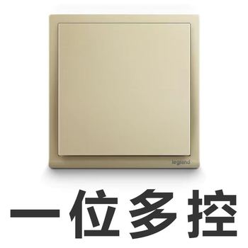 罗格朗开关 一开多控开关面板 朗淳S米兰金 一位中途挚 墙壁电源 86型