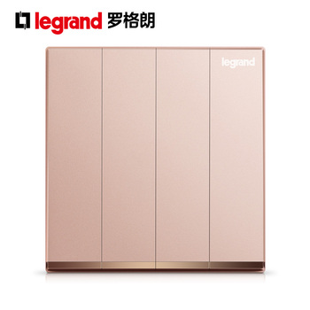 罗格朗开关 四开双控开关面板   逸景樱花粉 86型；