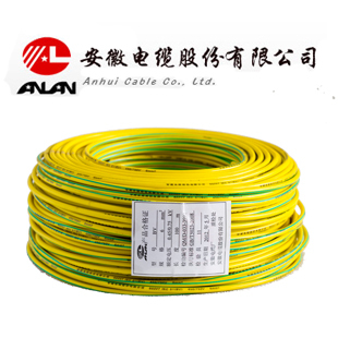 安缆黄绿 BV4平方国标铜芯电线 单芯铜线 100米